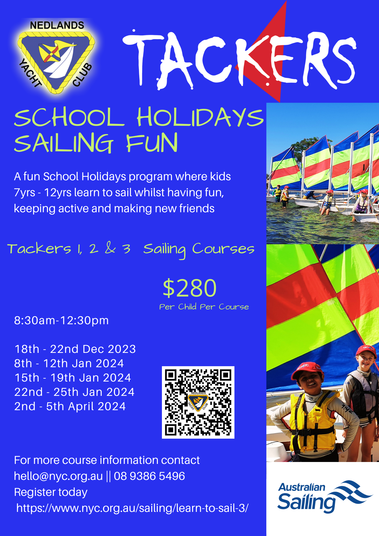 Tackers 1: Having Fun, Sailing course for 7 to 12 year olds.