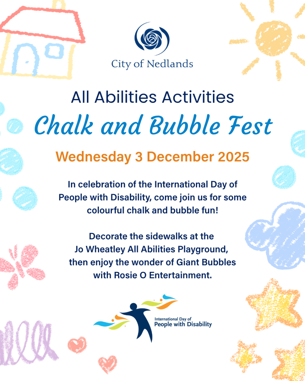 Chalk and Bubble Fest hosted by the City of Nedlands